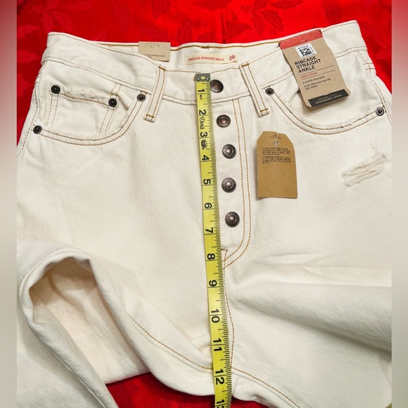 LEVIS DENIM RIBCAGE STRAIGHT ANKLE PANTS 28 X 27, NWT. 💯cotton - Picture 2 of 6